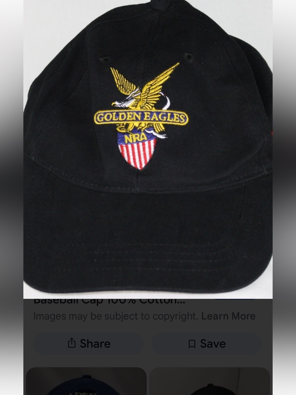 NRA Golden Eagles Baseball Hat and Pin